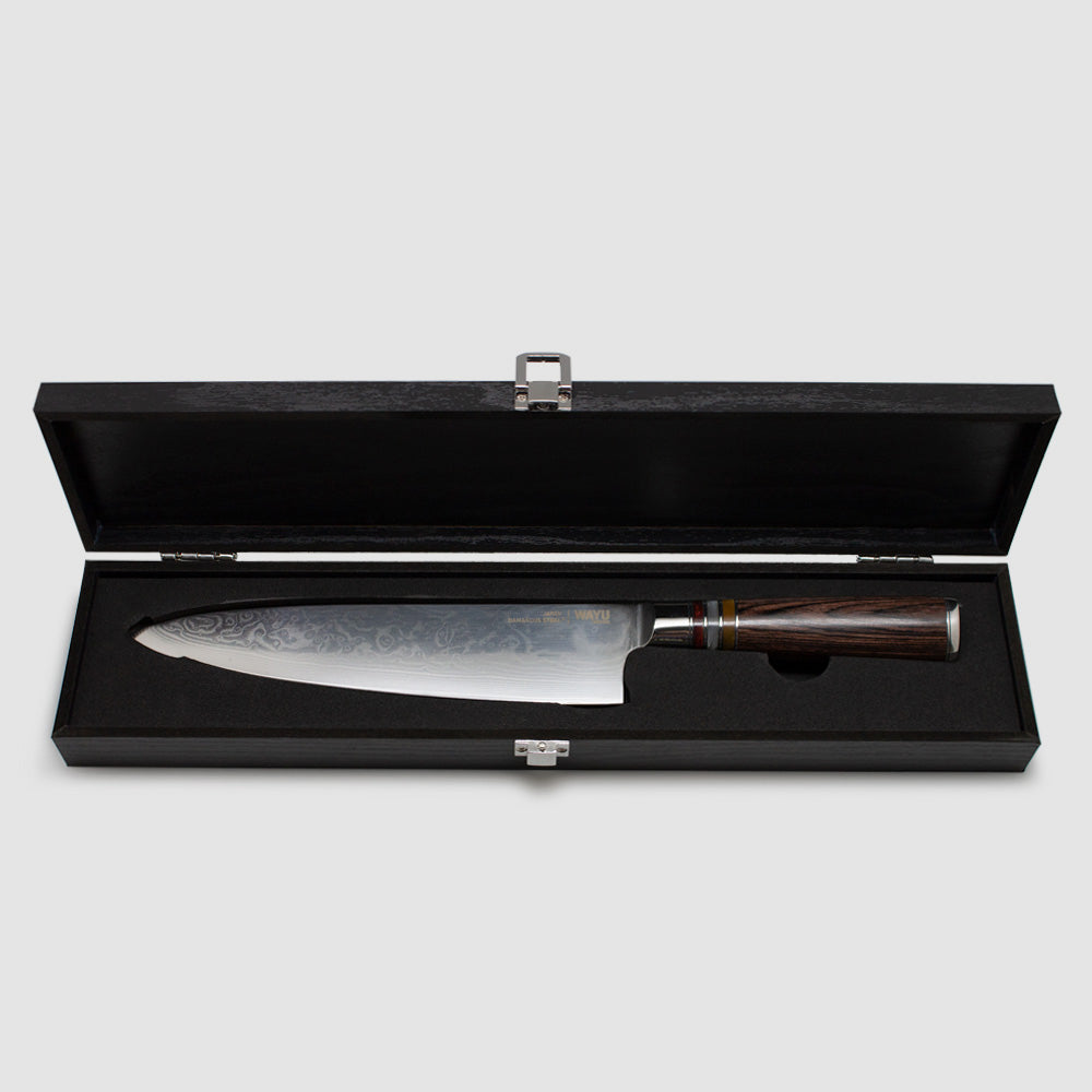 
                  
                    Cuchillo Damascus Brown Pakka Wayu Limited
                  
                