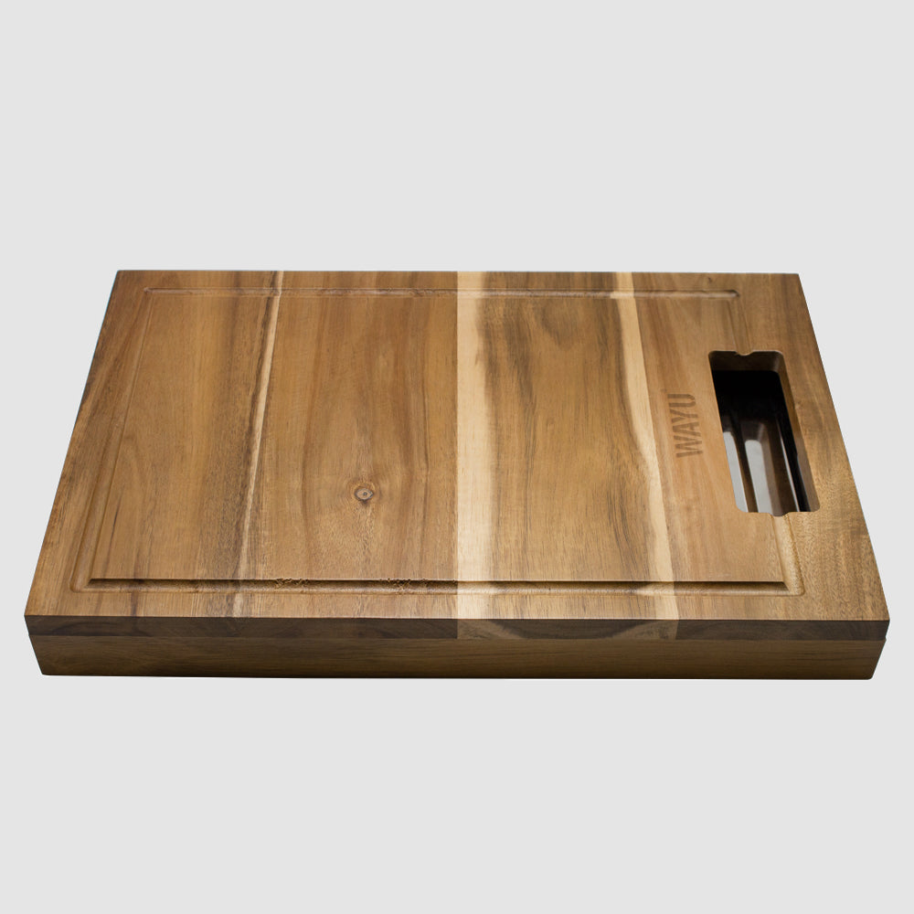 Tabla Madera Bandeja De Acero Wayu