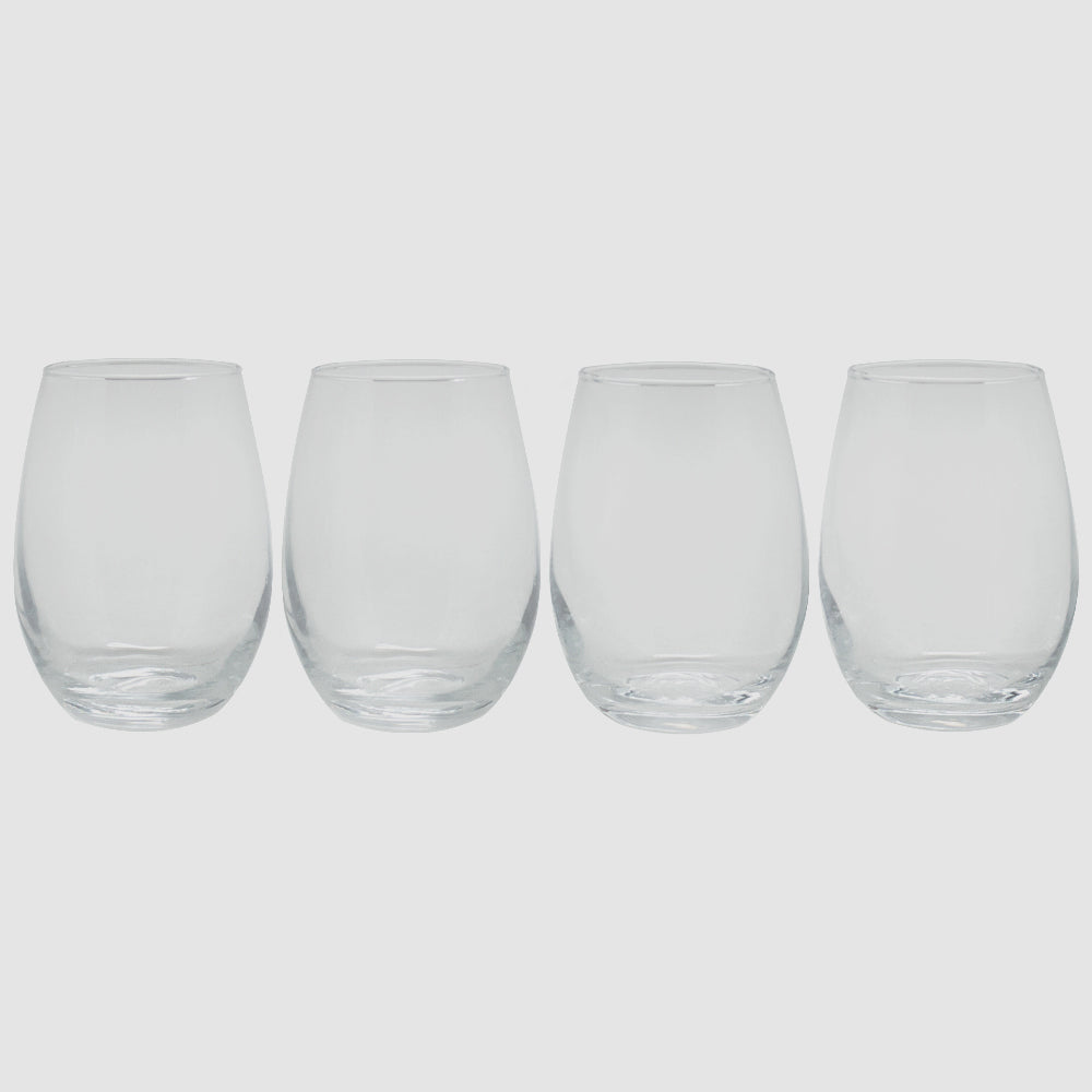 Set 4 Vasos Redondos Vidrio Wayu