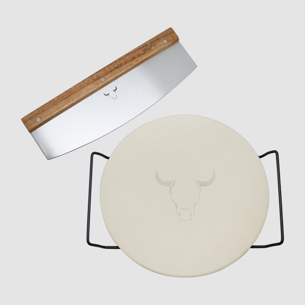 Set Pizza Piedra + Cortador XL Wayu
