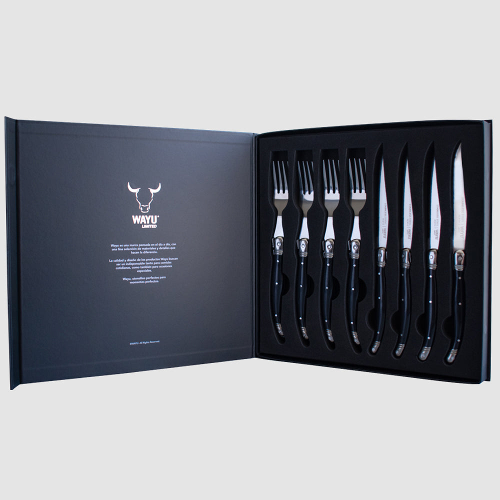 Set cubiertos 8 pcs black Wayu
