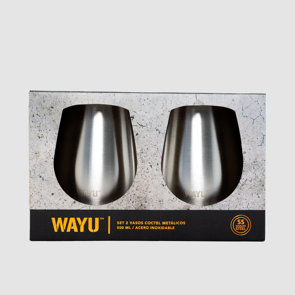 
                  
                    Set 2 Vasos Cocktail Metalicos 500ml Wayu
                  
                