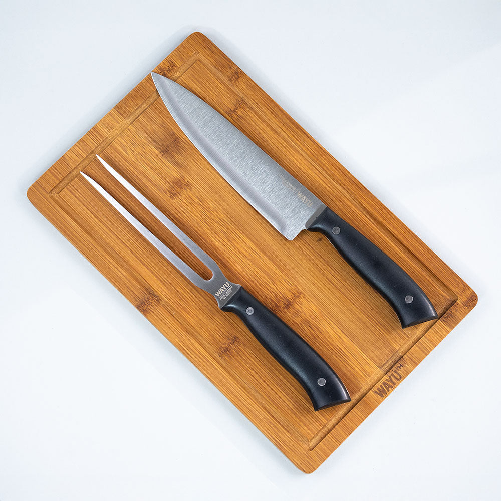 Carving Set + Tabla Bamboo Wayu