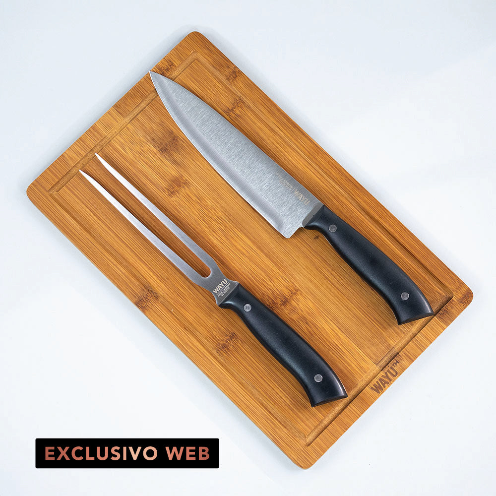 Carving Set + Tabla Bamboo Wayu