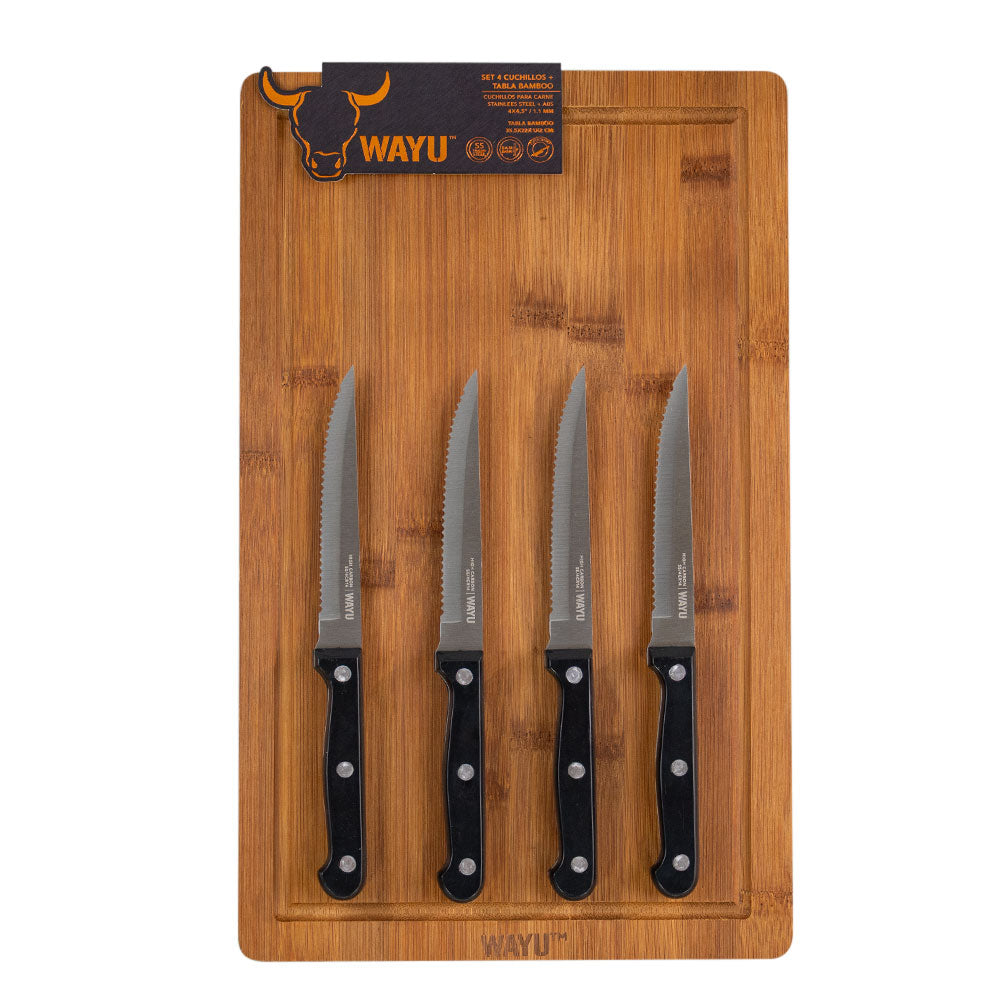 
                  
                    Set 4 Cuchillos + Tabla Bamboo Wayu
                  
                