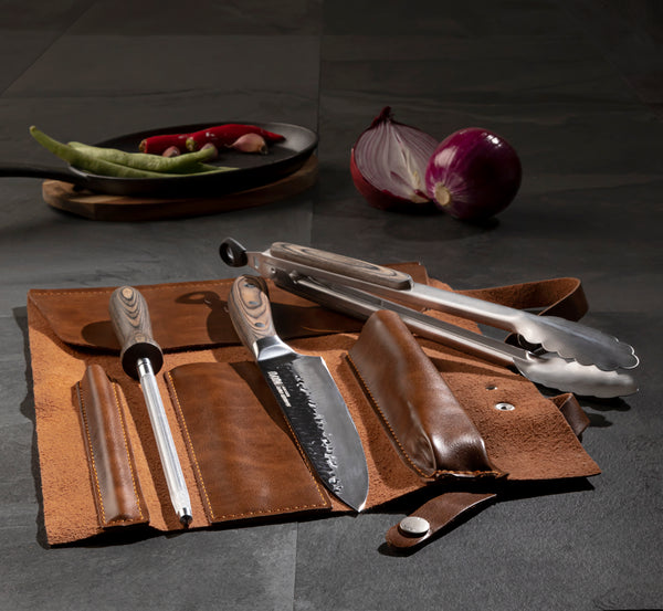 Set Parrillero Cuero PU