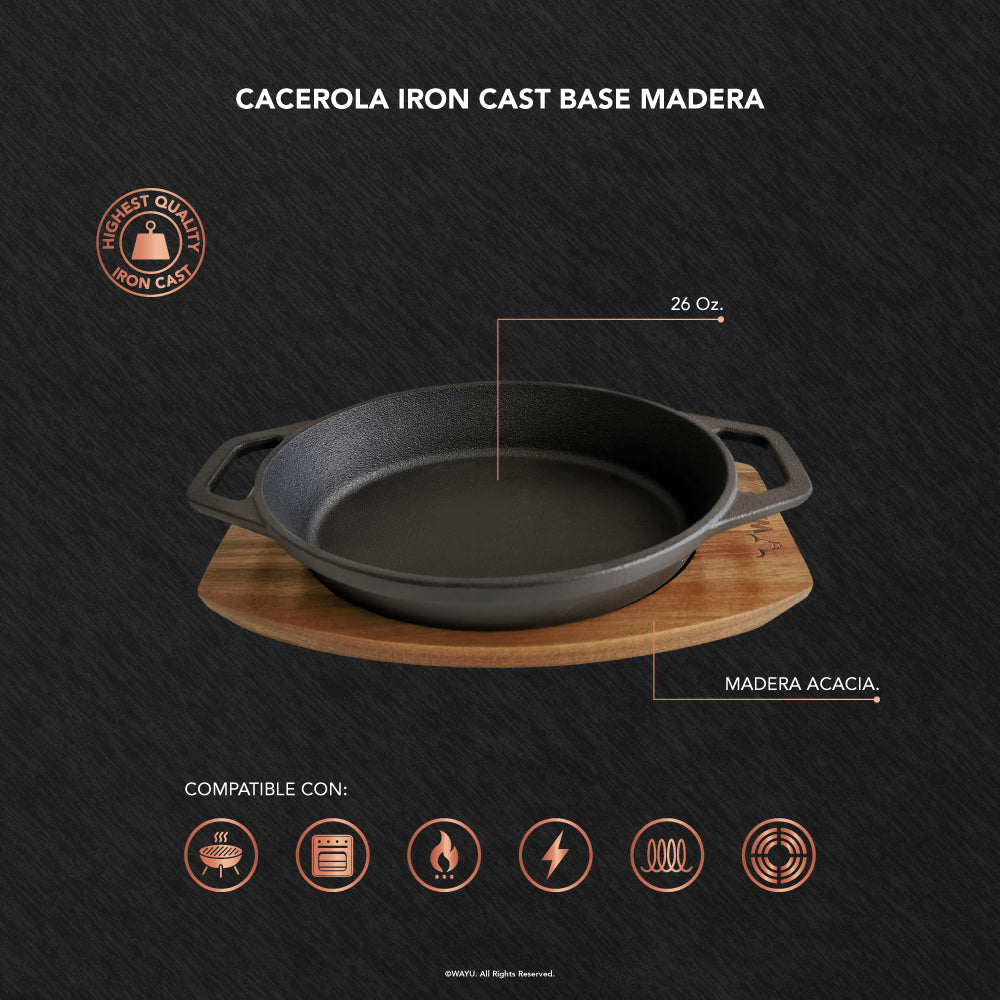 
                  
                    Cacerola Iron Cast Base Madera
                  
                