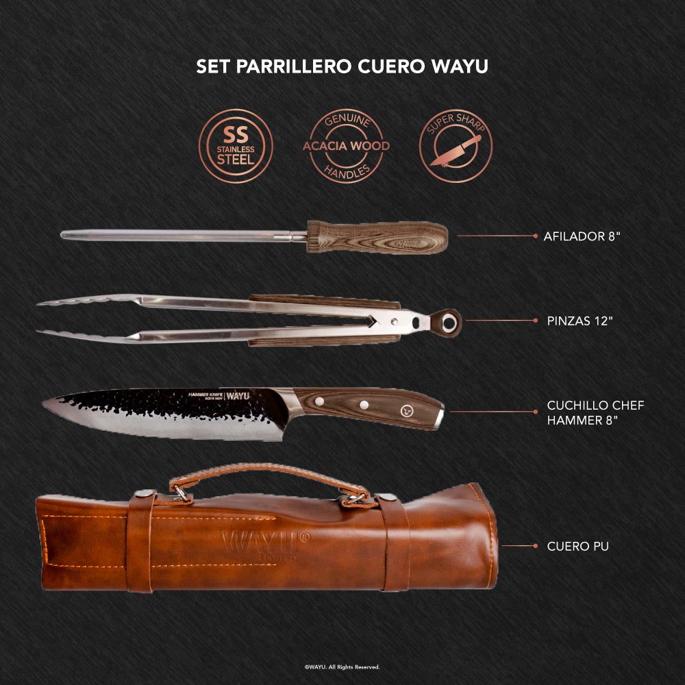 
                  
                    Set Parrillero Cuero PU
                  
                