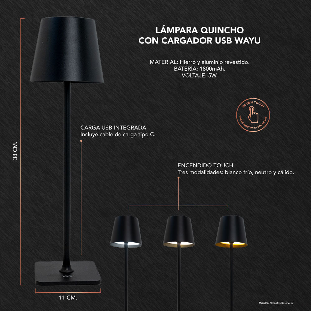 
                  
                    Lámpara Quincho con Cargador USB Wayu
                  
                
