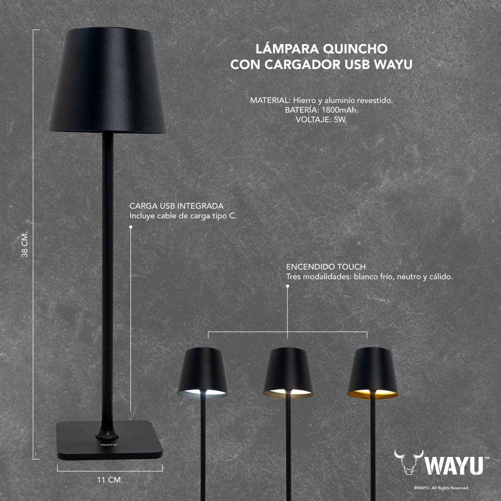 
                  
                    Lámpara Quincho con Cargador USB Wayu
                  
                