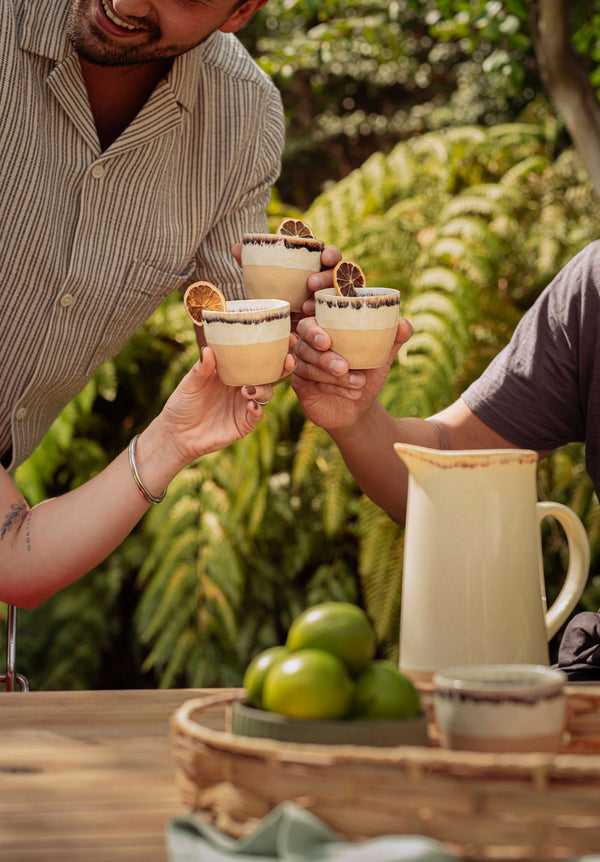 Set 4 Vasos Cerámica