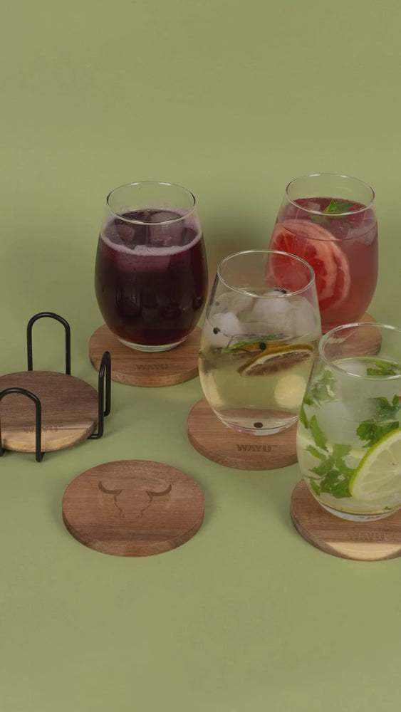 
                  
                    Cargar y reproducir el video en el visor de la galería, Set 6 Posavasos Madera Wayu
                  
                